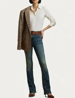 Kvinnor Lauren Ralph Lauren Blusar & Skjortor|Classic Fit Crepe Shirt - Långärmade