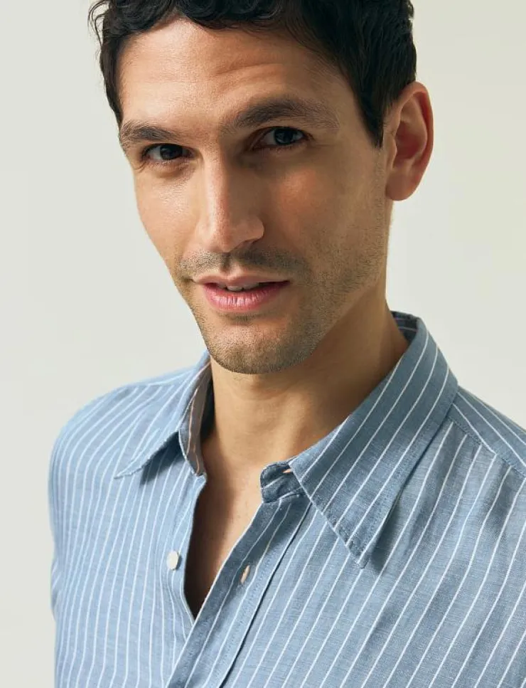 Lexington Clothing Skjortor|Classic Hemp Striped Shirt - Randiga skjortor