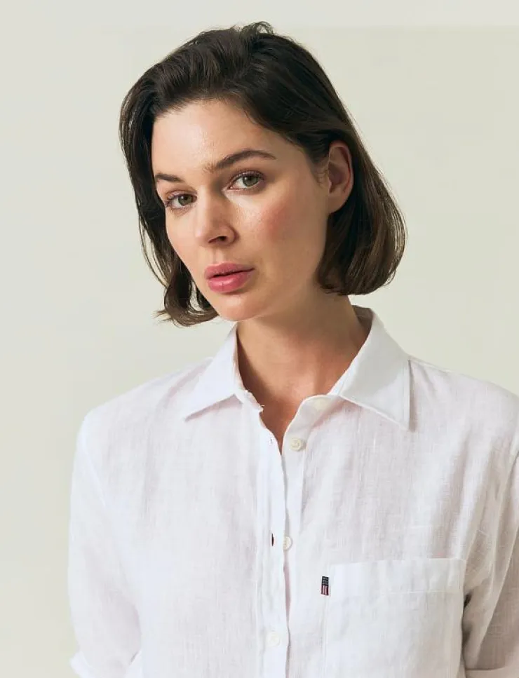 Kvinnor Lexington Clothing Blusar & Skjortor|Classic Linen Shirt - Linneskjortor