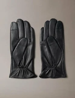 Calvin Klein Handskar|CLASSIC PEBBLE LEATHER GLOVES - Fingervantar