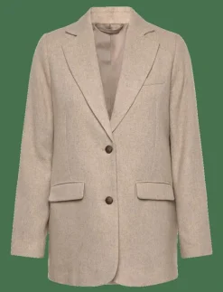 Lexington Clothing Classic Straight Fit Wool Blend Blazer - Enkelknäppta kavajer|Kvinnor Kavajer