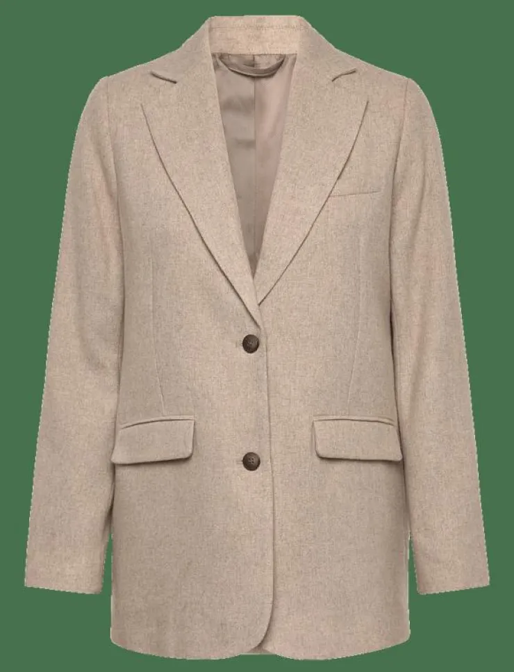 Lexington Clothing Classic Straight Fit Wool Blend Blazer - Enkelknäppta kavajer|Kvinnor Kavajer