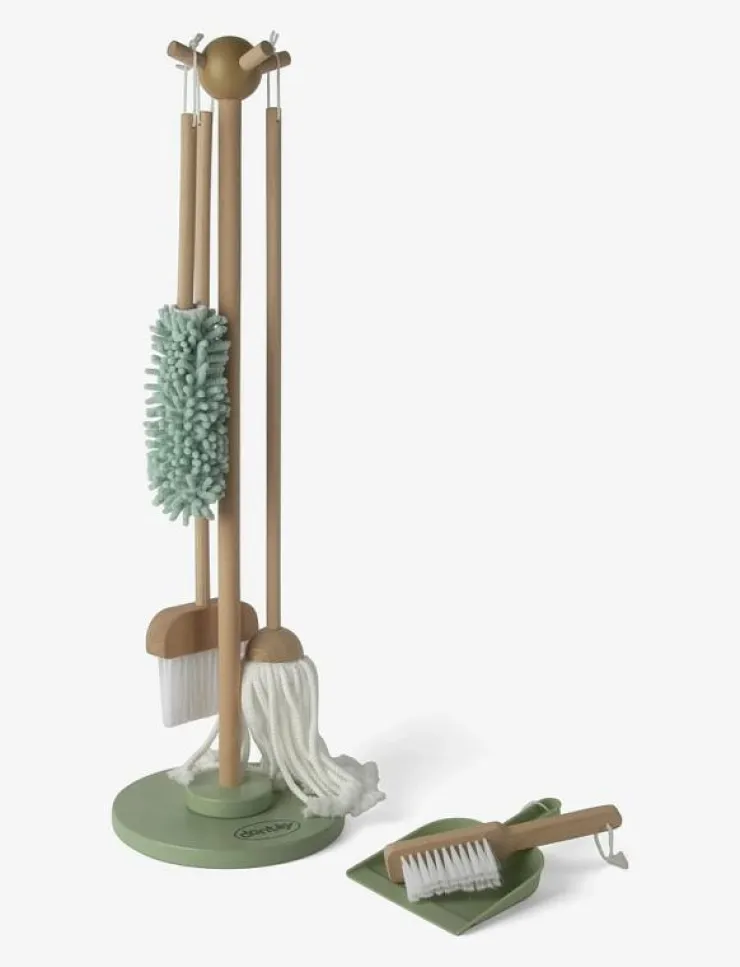 Barn Dantoy Rollspel|CLEANING SET WOOD IN GIFT BOX 6 PARTS - Leksaksverktyg