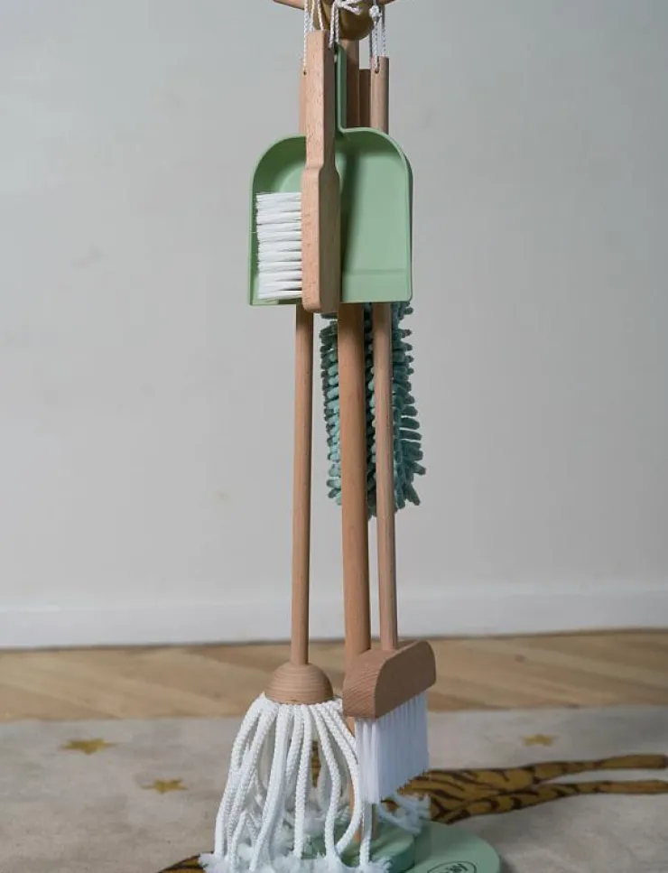 Barn Dantoy Rollspel|CLEANING SET WOOD IN GIFT BOX 6 PARTS - Leksaksverktyg