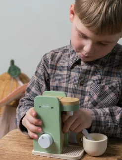 Barn Dantoy Leksakskök & Tillbehör|COFFEE MACHINE WOOD IN GIFT BOX 5 PARTS - Leksakskök & Tillbehör