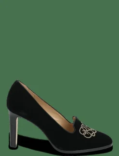 Kvinnor Lauren Ralph Lauren Högklackade Skor|Corah Embroidered-Logo Velvet Pump - Klassiska pumps