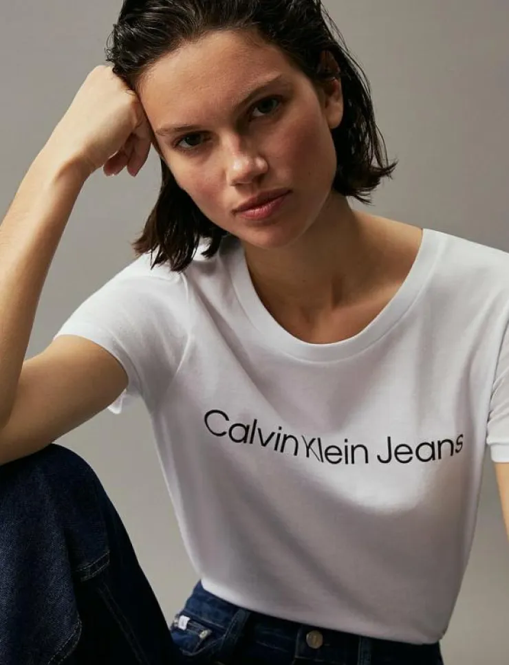 Calvin Klein Jeans CORE INSTIT LOGO SLIM FIT TEE - T-shirts|Kvinnor Plus Size & Curvy