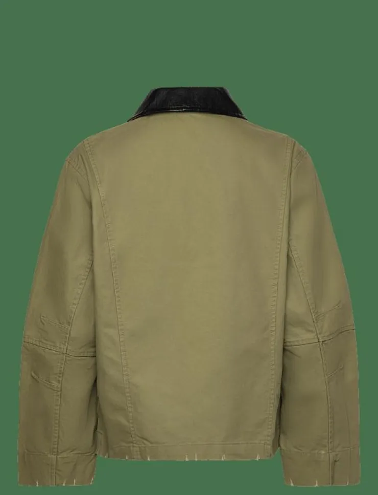 Kvinnor Mango Overshirts|Cotton jacket with contrasting collar - Tunna jackor