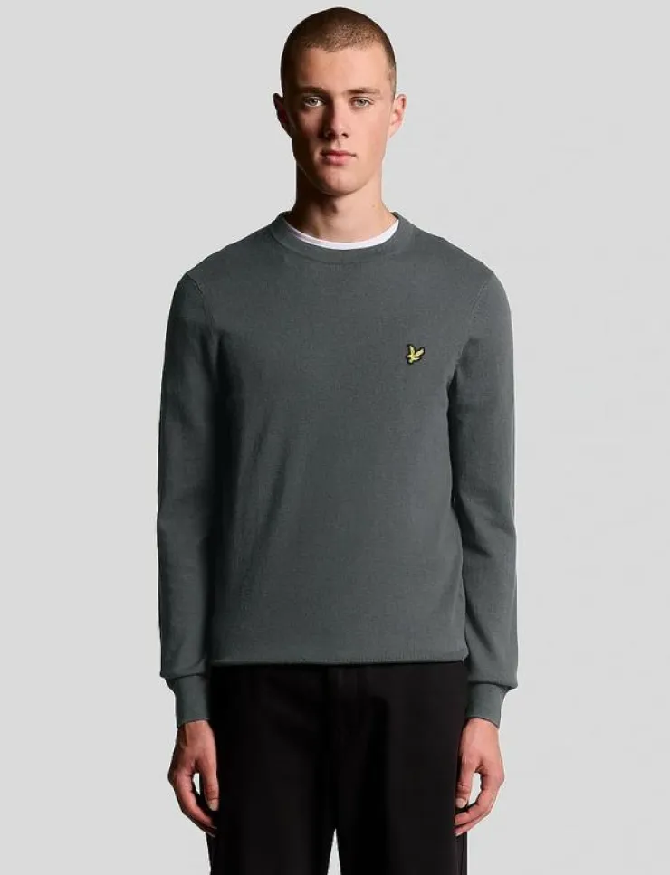 Lyle & Scott Stickat|Cotton Merino Crew Neck Jumper - Rundhalsad