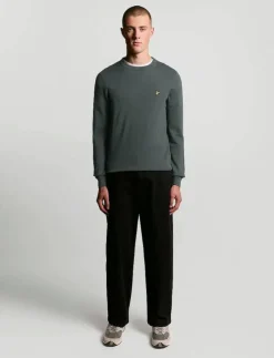 Lyle & Scott Stickat|Cotton Merino Crew Neck Jumper - Rundhalsad