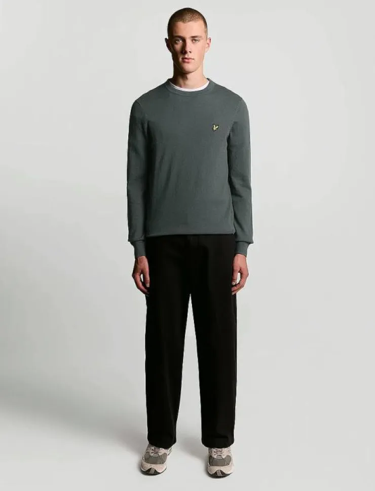 Lyle & Scott Stickat|Cotton Merino Crew Neck Jumper - Rundhalsad