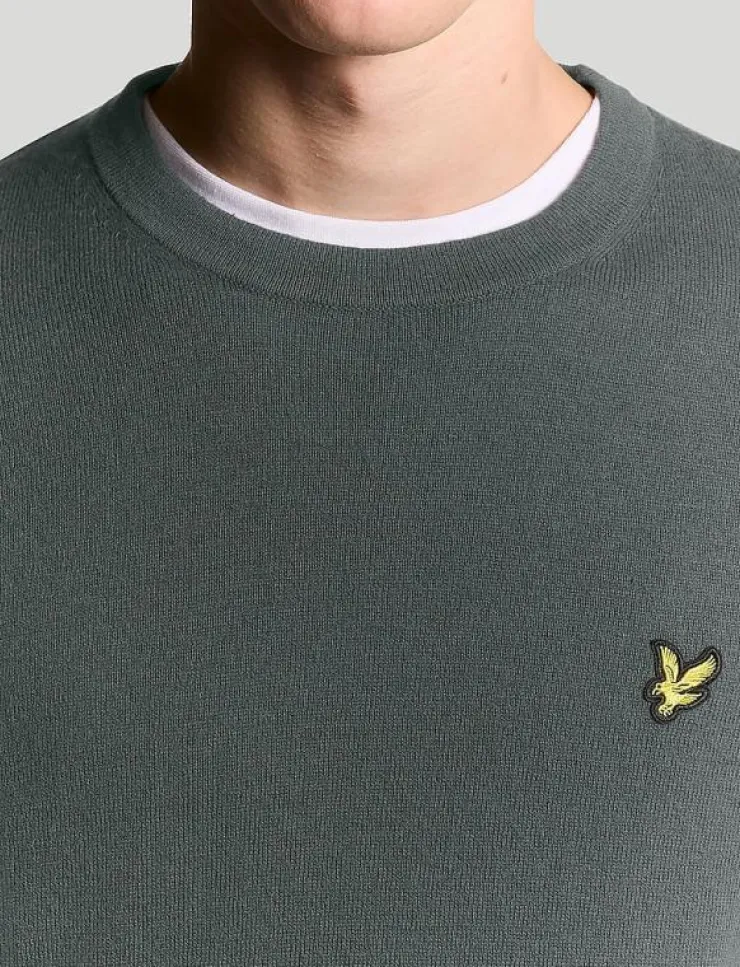 Lyle & Scott Stickat|Cotton Merino Crew Neck Jumper - Rundhalsad