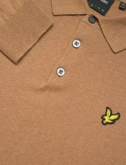 Lyle & Scott Cotton Merino Long Sleeve Knitted Polo - Stickade pikéer| Pikéer