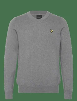 Lyle & Scott Cotton Merino V Neck Jumper - V-ringat| Stickat