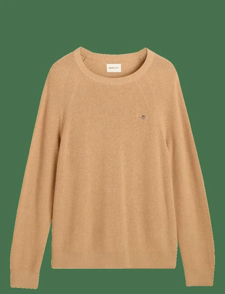 GANT COTTON WOOL RIB C-NECK - Rundhalsad| Stickat