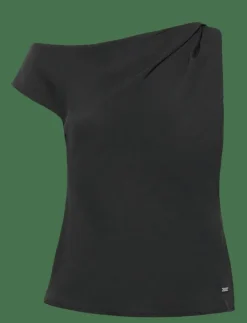 Kvinnor Calvin Klein T-Shirts & Toppar|Crepe One Shoulder Top - Linnen