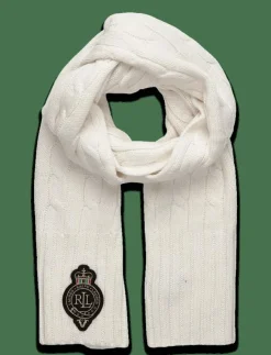 Lauren Ralph Lauren Crest-Patch Cable-Knit Scarf - Halsdukar|Kvinnor Sjalar & Halsdukar