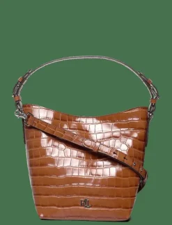 Kvinnor Lauren Ralph Lauren Bucket Bags|Croc-Embossed Medium Witley Bucket Bag - Bucketväskor