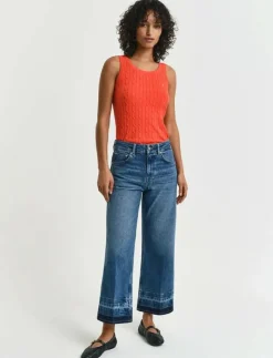 GANT CROPPED FLARE HEM DETAIL JEANS - Utsvängda jeans|Kvinnor Denimkläder|Jeans