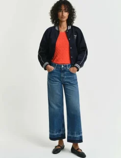 GANT CROPPED FLARE HEM DETAIL JEANS - Utsvängda jeans|Kvinnor Denimkläder|Jeans