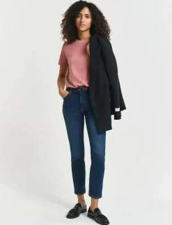 Kvinnor GANT Jeans|CROPPED SLIM STRETCH JEANS - Slim jeans