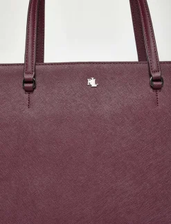 Lauren Ralph Lauren Crosshatch Leather Medium Karly Tote - Shoppers|Kvinnor Shoppingväskor & Totes|Handväskor