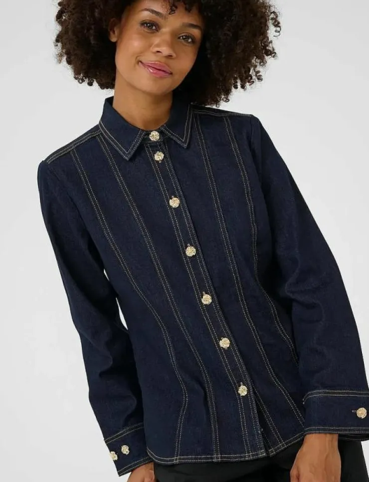 Culture CUbobbie Denim Shirt - Jeansskjortor|Kvinnor Plus Size & Curvy|Denimkläder