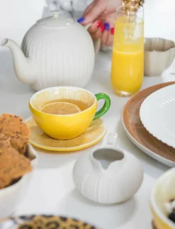 Byon Muggar & Koppar|Cup and plate Lemon - Kaffekoppar