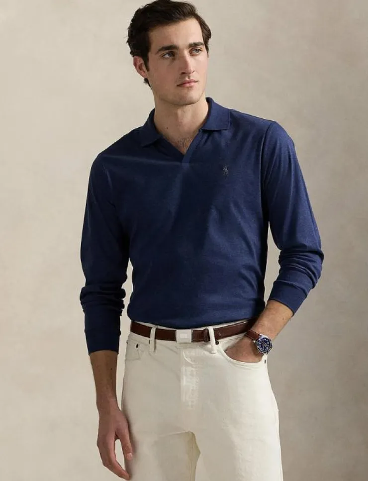 Polo Ralph Lauren Custom Slim Soft Cotton Polo Shirt - Stickade pikéer| Pikéer|Stickat