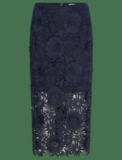 Kvinnor ROTATE Birger Christensen Kjolar|3D LACE PENCIL SKIRT - Midi kjolar