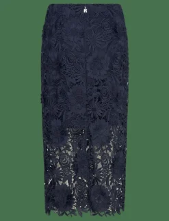 Kvinnor ROTATE Birger Christensen Kjolar|3D LACE PENCIL SKIRT - Midi kjolar