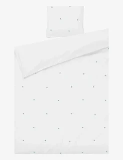 Juna Daisy Påslakanset 150x210 cm vit/ljusblå SE - Påslakanset| Sängtextilier