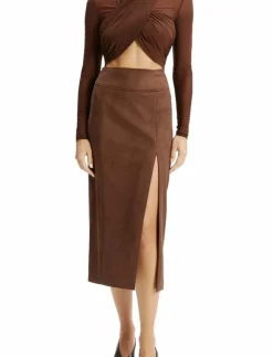Bardot DANTE VEGAN SUEDE MIDI SKIRT - Midi kjolar|Kvinnor Kjolar