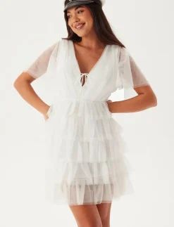 Kvinnor Bubbleroom Klänningar|Deep V-neck Tulle Dress - Korta klänningar