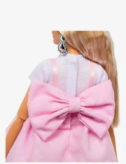 Barn Barbie Dockor & Tillbehör|Deluxe Style Doll #3 in Pastel Pink core Dress with Oversized Bow, Blond Hair - Dockor