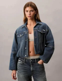 Calvin Klein Jeans DENIM BUBBLE JACKET TINTED ORCHA - Overshirts|Kvinnor Overshirts