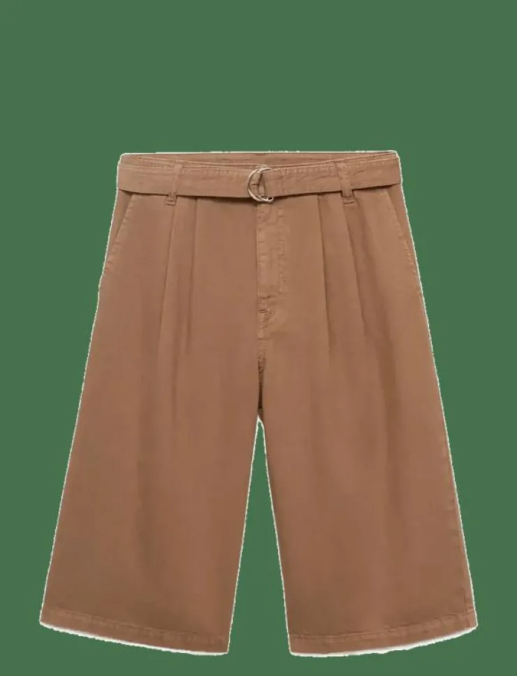 Kvinnor Mango Shorts|Denim jorts with belt - Bermudashorts