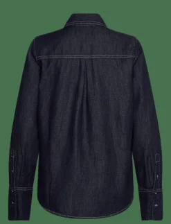 Mango Denim shirt with seams - Jeansskjortor|Kvinnor Blusar & Skjortor