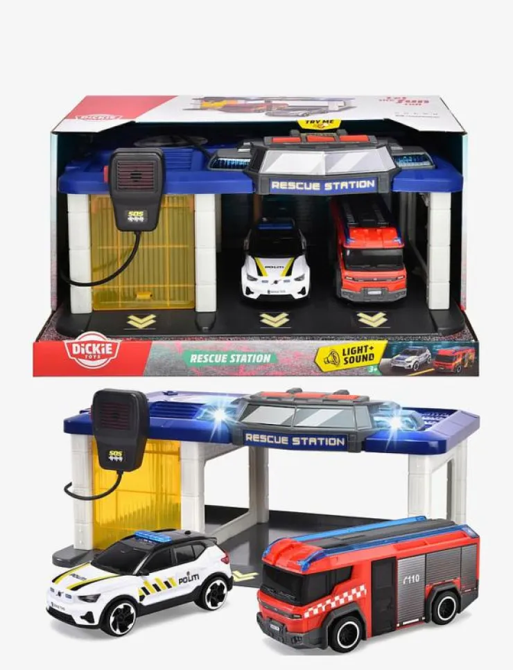 Barn Dickie Toys Leksaksfordon & Bilar|Norwegian Rescue Station with 2 Vehicles - Leksaksbil