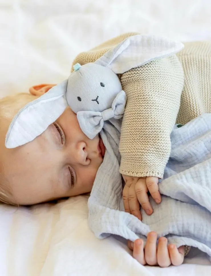 Teddykompaniet Diinglisar, Snuttefilt, Kanin, Muslin, babyblå - Muslindukar|Barn Sova|Sova