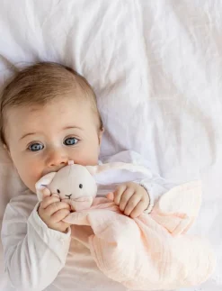 Teddykompaniet Diinglisar, Snuttefilt, Kanin, Muslin, Babyrosa - Snuttefiltar|Barn Sova