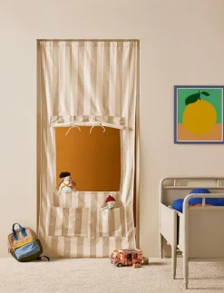Barn Kid's Concept Rollspel|Doorway kiosk stripe beige - Marknadsstånd