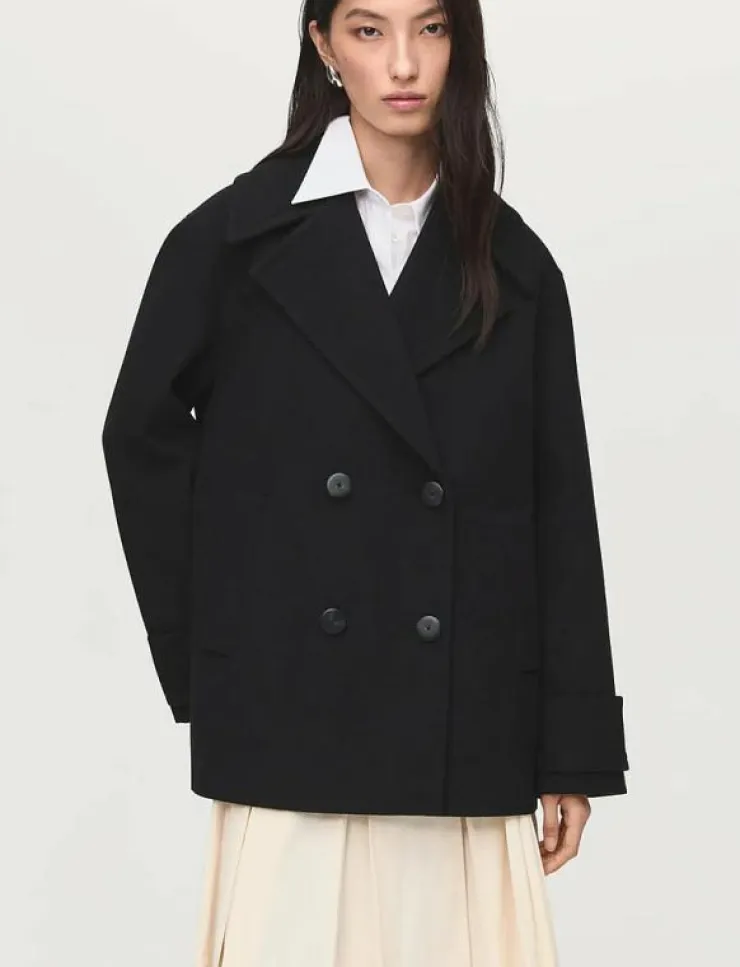 Kvinnor Mango Jackor & Kappor|Double-breasted wool-blend coat - Kappor