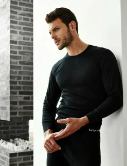 Dovre wool long sleeved t-shir - Pyjamasöverdelar| Pyjamas