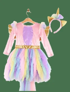 Barn Den goda fen Maskeradkläder & Tillbehör|DRESS UNICORN w DIADEM - Maskeradkläder