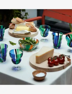 LSA International Dricksglas Folk Black/Blue/Green Set 2 LSA - Dricksglas| Glas