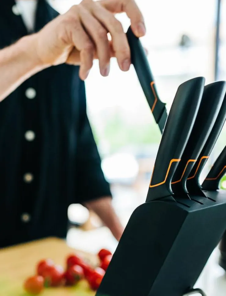 Fiskars Edge knivblock med 5 knivar - Knivblock| Köksknivar & Knivtillbehör