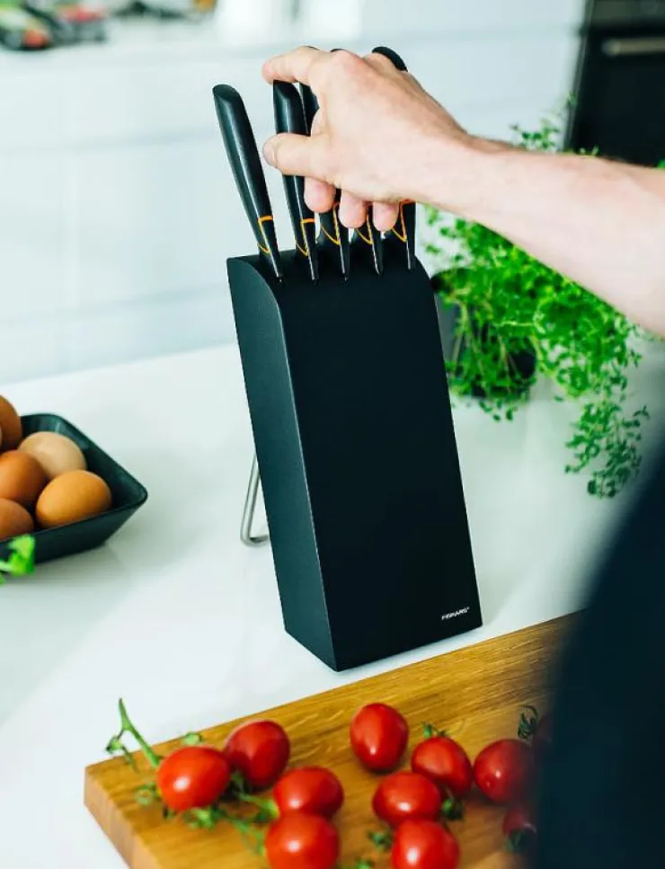 Fiskars Edge knivblock med 5 knivar - Knivblock| Köksknivar & Knivtillbehör