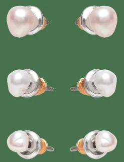Kvinnor Pilgrim Smycken|EDIL freshwater pearl earrings 3-in-1 set - Studs örhängen