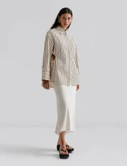 Kvinnor Malina Blusar & Skjortor|Eline Cut Out shirt - Långärmade